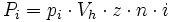 P_i = p_i\cdot V_h\cdot z\cdot n\cdot i